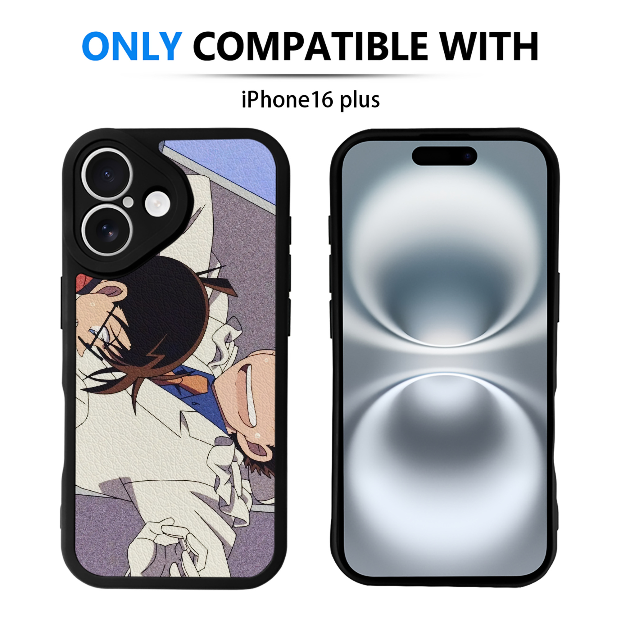 （画像用） 名探偵コナン Detective Conan 【iPhone 16シリーズ対応】シリコンスマホケース（レザー調） 材質：シリコン